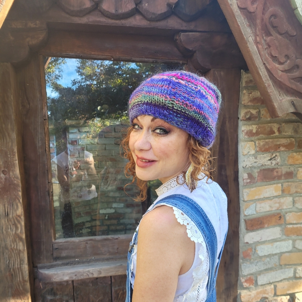 Ooak gorgeous striped knit hat